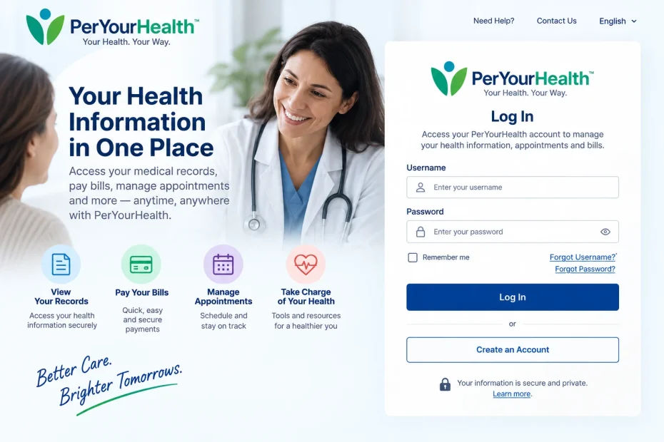 login page of peryourhealth.com