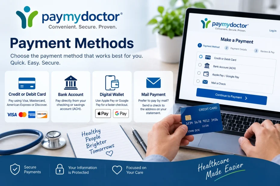 Payment methods of paymydoctor.com portal