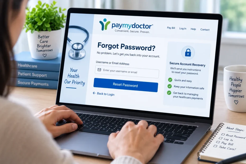 Lost the password of the paymydoctor website