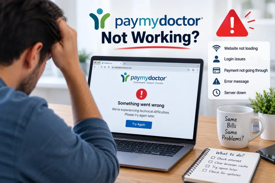 Login issues with the paymydoctor.com website
